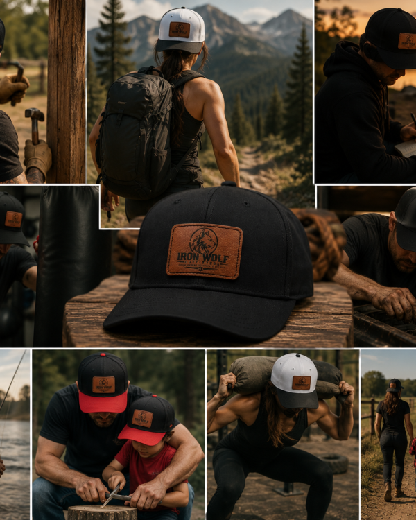 Iron Wolf Leather Patch Baseball Cap