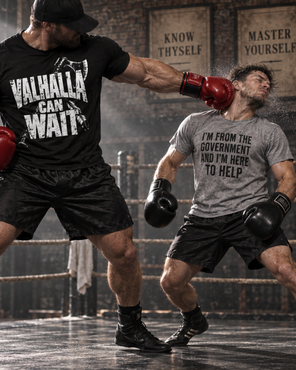 Valhalla Can Wait Viking T-Shirt — Men’s Heavyweight Graphic Tee